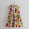 Robes pour filles, vêtements de princesse, sans manches, avec Fruits floraux, gilet, WH 140