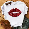 Women's T Shirts Sexy Lip Woman Top Tshirt Short Sleeve Tee Female T-shirt White Casual Summer Shirt Graphic