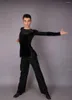 Stage Wear Latin Man Ballroom Dancing Top Velours de haute qualité Dance Boy Vêtements pour hommes Chemise d'exercice