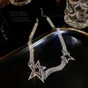 Pendentif Colliers Mode Cinq Points Étoile Multi Couches Collier Exagéré Pour Femmes Lumière Luxe Brillant Zircon Clavicule Bijoux