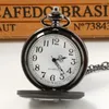 Relojes de bolsillo Vintage Número Timón Diseño Reloj Hombres Medio Steampunk Regalo con cadena Montre A Gousset