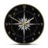 Mariner's Compass Wandklok Kompas Rose Nautische Home Decor Windrose Navigatie Ronde Stille Geveegde Wandklok Sailor's2412