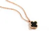 designer necklace four-leaf clover necklace double-sided pendant temperament jewelry clavicle chain female necklace pendant