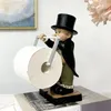 Objets décoratifs Figurines Creative Spoof Paper Holder Statue Mignon Drôle Sculpture Décorative Résine Figure Butler Forme Tissu Stand Rack 231123