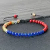 Strand 4mm Kralen Verstelbare Armband Palestina Vlag Kleur Rood Blauw Wit Natuursteen Land Vlaggen Geweven Armbanden Mode-sieraden