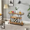 Living Room Furniture Kitchen Cart 3-Der Removable Storage Rack Trolley With Rolling Wheels Drop Delivery Home Garden Dhxva