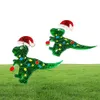 Kerstdinosaurus Dange oorbel voor vrouwen nieuwe groene glitter acryl sieraden mode -accessoires222v8900406