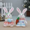 Decorative Objects Figurines Easter Bunny Gnome with Led Light Large Rabbit Ornaments for Home Office Spring Party Hanging Ornament 231124