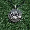 Chains 1PCS VIKING Slavic And Scandinavian Two Wolf Chase The Sun Moon Necklace