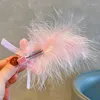 Hair Accessories 2PCS Fashion Feather Velvet Bow Clips Lovely Gilr Hairpins Barrettes For Kid Headdress