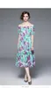 Boutique robe florale pour femmes 2023 robe imprimée d'été robes à manches courtes robes de vacances de fête mode décontracté dame robes en mousseline de soie