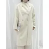 Manteau en fausse fourrure pour femmes, fait à la main, Long col montant, double boutonnage, en laine, étendu, élégant, automne et hiver 2023, 231123