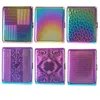 Draagbare Gradiënt Regenboog Sigarettendoos Plating Embossing Metalen Rokenhouder Opbergdozen Antidruk Voor 20 stuks Stuks Rollen Brede Sigaret Tabak Geschenken