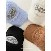 Ball Caps Autumn And Winter Lamb Fur Cute Bear Embroidery Peaked Cap Female Warm Plush Deep Top Baseball