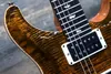 Aangepast 24 patroon dunne gevlamde esdoorn top gele tijger elektrische gitaar