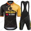 Kolarki Jersey Sets Jumbo Visma Tour Ricling Jersey TDF Set Men Belgia Champium Cycling Clothing Wout van Aert Road Bike Suit 231123