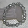Charmarmband 10mm runda silverfärgade skal simulerade pearl pärlor armband högkvalitativ modduk kvinnor eleganta diy smycken 7.5 tum