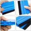 10 PCS Auto blauwe vinyl koolstofvezel raam ijs remover reiniging wassen auto schraper met viltstekgereedschapsfilm inpakken schraper