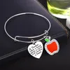 Bracelet Amour Coeur Pomme Rouge Charmes Merci Enseignants Bracelets Bracelets Cadeaux Pour Appréciation Professeur Bijoux Fête Des Enseignants Présente