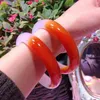 Bangle Red White Two-color Jadeite Myanmar Certified Jade Bracelets Women Fine Jewelry Genuine Burma Jades Stone Bangles