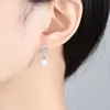 Vintage Pearl Dangle Earrings S925 Silver Micro Set Zircon Leaf High end Earrings European Fashion Women Drop Earrings Wedding Party Jewelry Valentine's Day Gift SPC