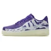 Chaussures de course en cuir plat pour hommes femmes aforce 1 designer aforces un violet squelette vert clair Spark University Gold Hare Space Jam Triple noir blanc baskets