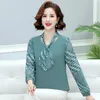 Damenblusen Polka Dot Print Chiffon Shirt Vintage Sweet Bow Collar Langarm Damen Tops Casual Office Lady Shirts Top Blusas De Mujer