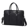 Mots de maltrucots Business Office Men's Mencase Mand's Mentine Le cuir à main en cuir authentique Sac d'ordinateur portable masculin Sac en fourre-tout noir Sacs d'épaule