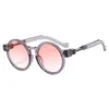 Солнцезащитные очки INS 2023, круглые персонализированные металлические зеркальные ножки, модные мужские и женские мотоциклетные солнцезащитные очки в стиле рок, унисекс, женские UV400