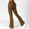 Calças ativas leggings em forma de v hip yoga mulheres cintura alta perna larga ginásio esportes de fitness queimado calça dança latina