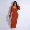 Casual Dresses Ruffle Maxi Dress Sexy Club Wear Party Bodycon Fashion Evening 2023 Women Winter Clothes Elegant Luxury Long