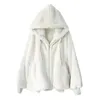 Damesbont namaakbont Nerazzurri Winter witte oversized nepbontjas dames met capuchon raglanmouwen rits Koreaanse modekleding voor dames 231123