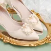 Pièces de chaussures accessoires perle boucle de chaussure accessoires talon haut perceuse carrée chaussures de mariage amovibles fleur décorative 231124