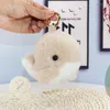 Keychains Fashion Dolphin Plush Dolls Key Chains Ring Woman Bag Pendant Charms Keychain Faux Fur Pompom Toy Car Keyring Party Trinket Gift