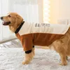 Hundkläder Autumn och Winter Warm Trendy Brand STOR SPLICED Fleece Clothes Gold Hair Medium Stor samoye tröja PET