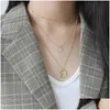 Charms 925 Sterling Sier Rose Flower Necklaces Simple Geometric Square Pendant Necklace For Women Joyas De Plata Jewelry Drop Delivery Ot6Ei