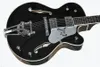 Black Falcon Jazz Electric Guitar G 6120 Semi Hollow Body Rosewood Fingerboard Korean Imperial Tuners Chrome Hardware