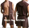 Mäns sömnkläder kläder bekväma avslappnade badrockar ärmlös viskos huva is silk pajamas hem löst passande kläder