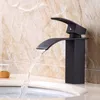 Kökskranar enstaka hanle hål badrum fåfänga handfat vattenfall med extra stor rektangulär pip