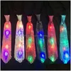 Party Decoration Adts Child Sequins Led Necktie Light Up Neck Tie Luminous Bowtie Flashing Favor Christmas Halloween Club Bar Stage Dh5Ae