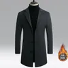 Мужская смесь шерсти в корейском стиле, мужской плащ с пуговицами на лацканах, шерстяное пальто, повседневное пальто, куртки, мужская теплая длинная верхняя одежда, весенняя ветровка 231123