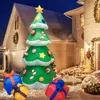 Décoration de fête 2.1M gonflable arbre de noël canne en bonbon étoiles cadeaux Pack jouets pour cour noël décorations extérieures année 2023