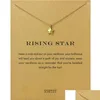 Pendant Necklaces Pentagram Necklace With Gift Card Five-Pointed Star Pendant Necklaces For Women Girls Fashion Jewelry Drop Delivery Dhvh6