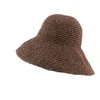 Beretten Snelle verkoop Handleiding Haak Haak Sunshade Straw Hat Kinderen Zonnebrandcrème Visser Vouw Beach Holiday Sun