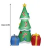 Décoration de fête 2.1M gonflable arbre de noël canne en bonbon étoiles cadeaux Pack jouets pour cour noël décorations extérieures année 2023