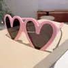 Solglasögon designer överdimensionerade kärlekshjärta kvinnor för män vintage mode solglasögon trendig punk stor ram söt nyans