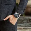 Montre d'affaires pour hommes amoureux montres mécaniques pour hommes montre étanche en acier inoxydable avec fonction phosphorescente