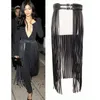 Bälten Kvinnor Sexig Long Tassel Belt Artificial Leather Dress Matching Celebrity 2 Pin Buckle High Quality 2023