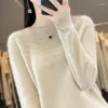 女性用セーター秋と冬のライン既製衣服カシミアセーター丸いネックプルオーバーファッションが緩んでいます