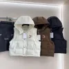 Mulheres jaqueta de inverno designer jaqueta mangas destacável curto jaqueta Parker bordado carta super grosso com capuz túnica colete para baixo SML